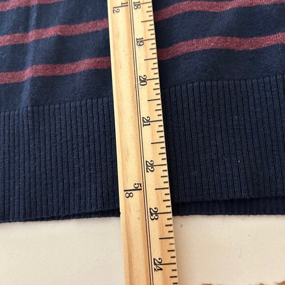 J McLaughlin Sweater Striped SZS Navy Multi Classic Preppy Long Sleeve - Picture 10 of 10